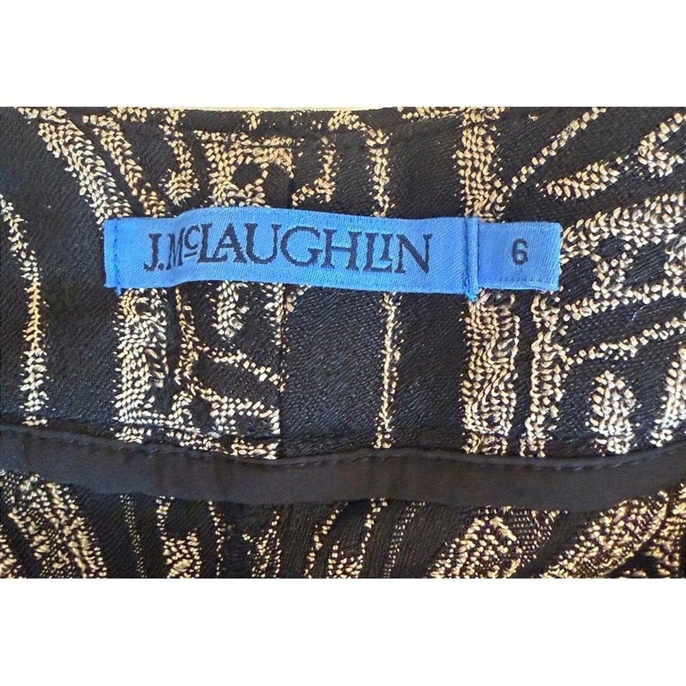 J.McLaughlin Womens Black Gold Damask Jacquard Straight Leg Pants Size 6 - Picture 2 of 9